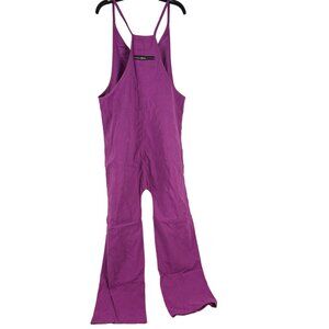 Purple Womens Sleeveless Jumpsuit With Pockets & Straps Small Made In China